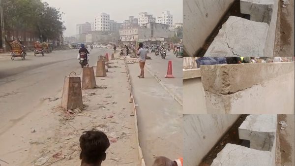 মোহাম্মদপুর-বসিলা রোডের ডিভাইডার নির্মাণে অনিয়ম: ক্ষুব্ধ এলাকাবাসীর তদন্তের দাবি